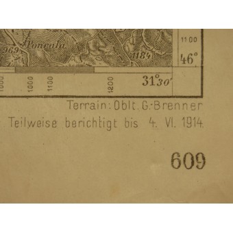 Tolmezzo- Tolmein, Österreichisch-ungarische Italienkarte aus dem 1.. Espenlaub militaria